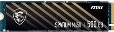MSI SSD MSI SPATIUM M450 500GB M.2 PCIe Gen4 NVMe 3D NAND Write speed 2300 MBytes/sec Read speed 3600 MBytes/sec 2.15mm TBW 300 TB MTBF 1500000 hours S78-440K380-P83 S78-440K380-P83 | Elektrika.lv