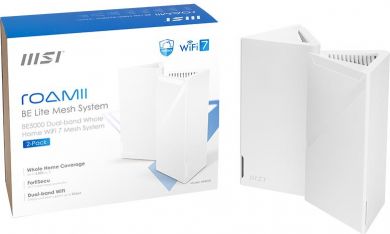 MSI Wireless Router MSI 2-pack 5000 Mbps Mesh Wi-Fi 5 Wi-Fi 6 Wi-Fi 7 IEEE 802.11a IEEE 802.11b IEEE 802.11g MRBE50-2PK MRBE50-2PK | Elektrika.lv