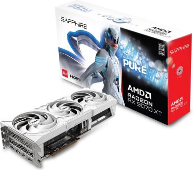 Sapphire Graphics Card SAPPHIRE AMD Radeon RX 9070 XT 16 GB GDDR6 256 bit PCIE 5.0 16x GPU 2460 MHz Triple slot Fansink 2xHDMI 2xDisplayPort 11348-02-20G 11348-02-20G | Elektrika.lv