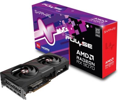 Sapphire Graphics Card SAPPHIRE AMD Radeon RX 9070 16 GB GDDR6 256 bit PCIE 5.0 16x Dual Slot Fansink 2xHDMI 2xDisplayPort 11349-03-20G 11349-03-20G | Elektrika.lv