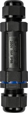 ELEKTRO-PLAST Cable connector SPN 325 (3x2.5) 250V AC 16A IP68 black 39.325 | Elektrika.lv