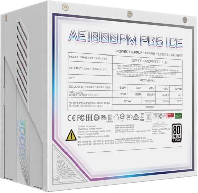 Gigabyte Power Supply GIGABYTE GP-AE1000PM PG5 ICE 1000 Watts Efficiency 80 PLUS PLATINIUM PFC Active MTBF 100000 hours GP-AE1000PMPG5ICE GP-AE1000PMPG5ICE | Elektrika.lv