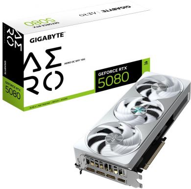 Gigabyte Graphics Card GIGABYTE NVIDIA GeForce RTX 5080 16 GB GDDR7 256 bit PCIE 5.0 16x GPU 2617 MHz Dual Slot Fansink GV-N5080AEROOC-16GD1.0 GV-N5080AERO OC-16GD | Elektrika.lv