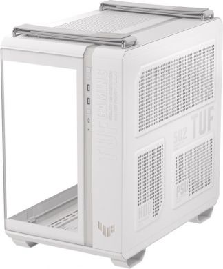 Asus Case ASUS TUF Gaming GT502 Horizon MidiTower Case product features Transparent panel Not included ATX MicroATX MiniITX Colour White TUFGAMGT502HORIZONWHT TUF GAMING GT502 HOR | Elektrika.lv