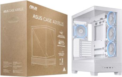 Asus Case ASUS ASUS A31 PLUS Case MidiTower Case product features Transparent panel ATX BTX MicroATX MiniITX Colour White A31PLUSTGARGBWHITE A31 PLUS TG ARGB WHI | Elektrika.lv