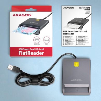 AXAGON CARD READER FLAT SMARTCARD/ID/USB2.0 1.3M CRE-SM3T AXAGON CRE-SM3T | Elektrika.lv
