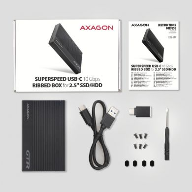 AXAGON HDD ACC ENCLOSURE 2.5"/USB-C BLACK EE25-GTR AXAGON EE25-GTR | Elektrika.lv