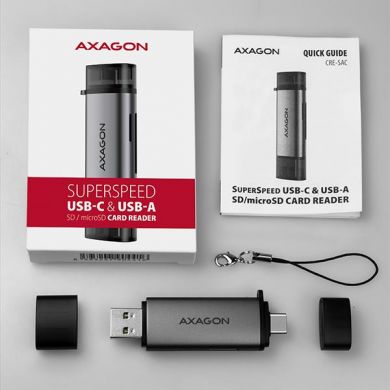 AXAGON MEMORY READER USB-C+USB3.2 2SL/SD/MICROSD CRE-SAC AXAGON CRE-SAC | Elektrika.lv