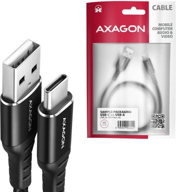 AXAGON CABLE USB-C TO USB2.0 1.5M/BLACK BUCM-AM15AB AXAGON BUCM-AM15AB | Elektrika.lv