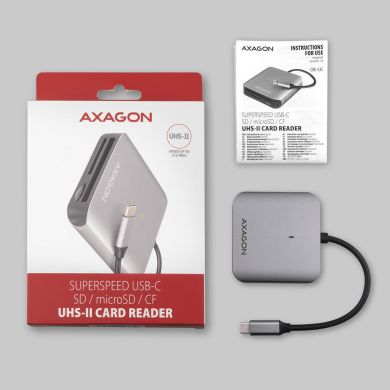 AXAGON MEMORY READER USB-C 3-SLOT/SD/MICROSD/CF CRE-S3C AXAGON CRE-S3C | Elektrika.lv
