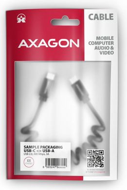 AXAGON CABLE USB-C TO USB-C 0.6M 60W/TWISTER BLK BUCM-CM10TB AXAGON BUCM-CM10TB | Elektrika.lv