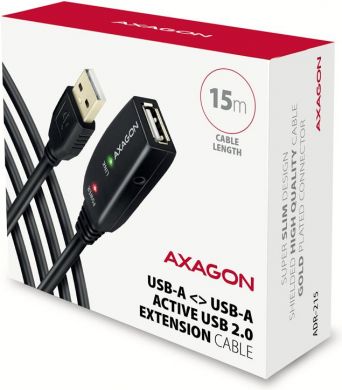 AXAGON CABLE USB2.0 A-M/A-F ACTIVE/15M ADR-215 AXAGON ADR-215 | Elektrika.lv