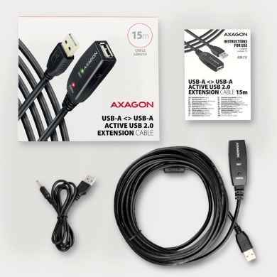 AXAGON CABLE USB2.0 A-M/A-F ACTIVE/15M ADR-215 AXAGON ADR-215 | Elektrika.lv