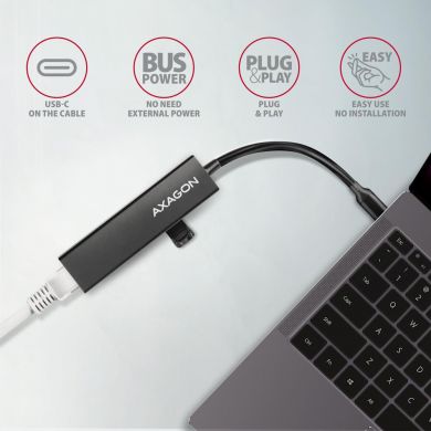AXAGON I/O HUB USB-C 4PORT GLAN/0.2M HMC-GL3A AXAGON HMC-GL3A | Elektrika.lv