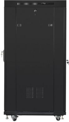 Lanberg Lanberg | Rack cabinet 19" free-standing 27U/600x800 (flat pack) with glass door, LCD | FF01-6827-12BL | Black FF01-6827-12BL