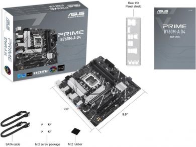Asus Mainboard ASUS Intel B760 Express LGA1700 Micro-ATX Memory DDR4 Memory slots 4 1xPCI-Express 4.0 16x 2xM.2 1xHDMI 1xDisplayPort 4xUSB 2.0 2xUSB 3.2 1xPS/2 1xRJ45 3xAudio port PRIMEB760M-AD4-CSM PRIME B760M-A D4-CSM | Elektrika.lv
