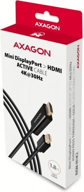 AXAGON CABLE MINI DP TO HDMI 1.8M/RVDM-HI14C2 AXAGON RVDM-HI14C2 | Elektrika.lv