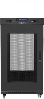 Lanberg Lanberg | Rack cabinet 19" free-standing 22U/800x800 (flat pack) with glass door, LCD | FF01-8822-23BL | Black FF01-8822-23BL