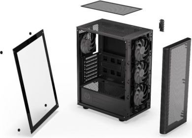  Case ENDORFY Ventum 200 ARGB MidiTower Case product features Transparent panel Not included ATX MicroATX MiniITX Colour Black EY2A014 EY2A014 | Elektrika.lv