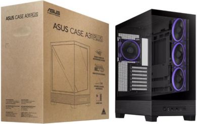 Asus Case ASUS ASUS A31 PLUS Case MidiTower Case product features Transparent panel ATX BTX MicroATX MiniITX Colour Black A31PLUSTGARGBBLACK A31 PLUS TG ARGB BLA | Elektrika.lv
