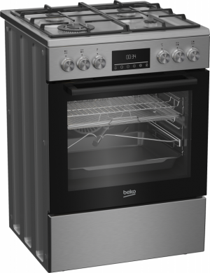  BEKO Cooker | FBMA61330GXDT | Hob type Gas | Oven type Electric | Stainless Steel | Width 60 cm | Grilling | LED | Depth 60 cm | 72 L FBMA61330GXDT