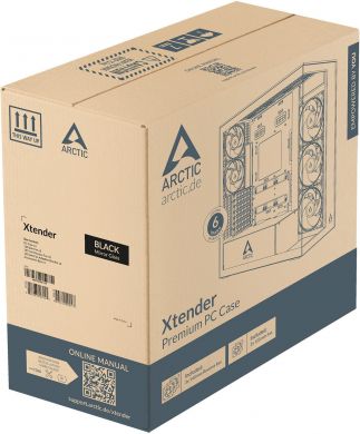  Case ARCTIC EATX Black Midi Tower PC Xtender VG (Mirror Black) ACPCC00019A ACPCC00019A | Elektrika.lv