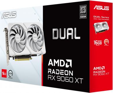 Asus Graphics Card ASUS AMD Radeon RX 9060 XT 16 GB GDDR6 PCI Express 5.0 Active DUAL-RX9060XT-16G-WH DUAL-RX9060XT-16G-WH | Elektrika.lv