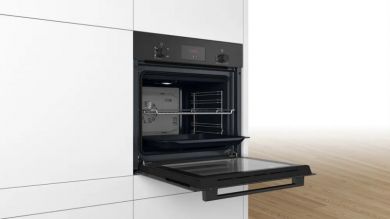 BOSCH Bosch Oven | HBF133BA1 | 66 L | Electric | EcoClean | Knobs | Height 59.5 cm | Width 59.4 cm | Black HBF133BA1