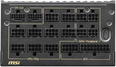 MSI Power Supply MSI MEG AI1600T PCIE5 ATX 3.1 1600 Watts Efficiency 80 PLUS TITANIUM MEGAI1600TPCIE5 MEG AI1600T PCIE5 | Elektrika.lv