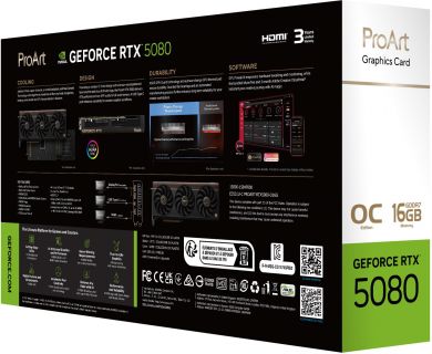 Asus Graphics Card ASUS NVIDIA GeForce RTX 5080 16 GB GDDR7 256 bit PCI Express 5.0 Active PROART-RTX5080-O16G PROART-RTX5080-O16G | Elektrika.lv