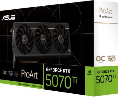 Asus Graphics Card ASUS NVIDIA GeForce RTX 5070 Ti 16 GB GDDR7 256 bit PCI Express 5.0 Active PROART-RTX5070TI-O16G PROART-RTX5070TI-O16 | Elektrika.lv