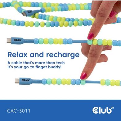  CABLE USB-C TO USB-C/BLUE CAC-3011 CLUB3D CAC-3011 | Elektrika.lv