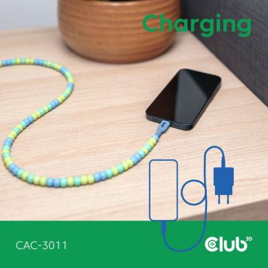  CABLE USB-C TO USB-C/BLUE CAC-3011 CLUB3D CAC-3011 | Elektrika.lv