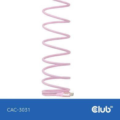  CABLE USB-C TO USB-C 2M/MAGNETIC PINK CAC-3031 CLUB3D CAC-3031 | Elektrika.lv