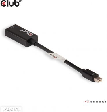  I/O ADAPTER MINI DP TO HDMI/M/F CAC-2170 CLUB3D CAC-2170 | Elektrika.lv