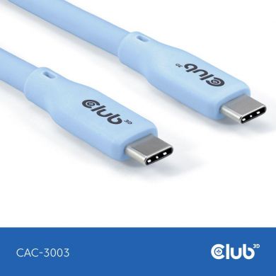  CABLE USB-C TO USB-C 2M/M/M BLUE CAC-3003 CLUB3D CAC-3003 | Elektrika.lv