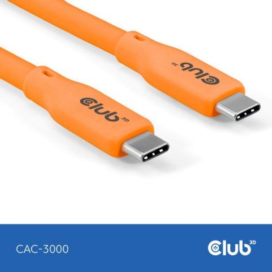  CABLE USB-C TO USB-C 2M/M/M ORANGE CAC-3000 CLUB3D CAC-3000 | Elektrika.lv