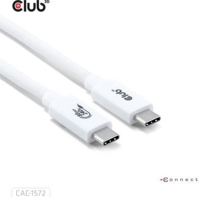  CABLE USB-C TO USB-C 1.2M/WHITE CAC-1572 CLUB3D CAC-1572 | Elektrika.lv