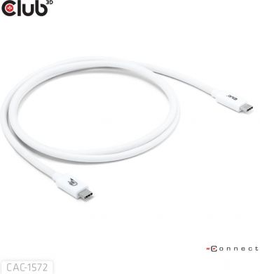  CABLE USB-C TO USB-C 1.2M/WHITE CAC-1572 CLUB3D CAC-1572 | Elektrika.lv