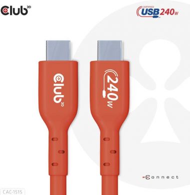  CABLE USB-C TO USB-C 4M/M/M CAC-1515 CLUB3D CAC-1515 | Elektrika.lv