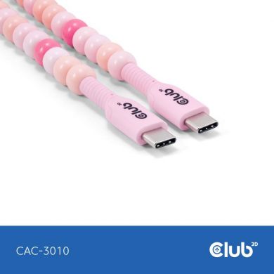  CABLE USB-C TO USB-C/PINK CAC-3010 CLUB3D CAC-3010 | Elektrika.lv