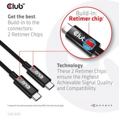  CABLE USB-C 3M/M/M CAC-1579 CLUB3D CAC-1579 | Elektrika.lv
