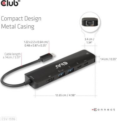 I/O HUB 6IN1 USB-C/CSV-1596 CLUB3D CSV-1596 | Elektrika.lv
