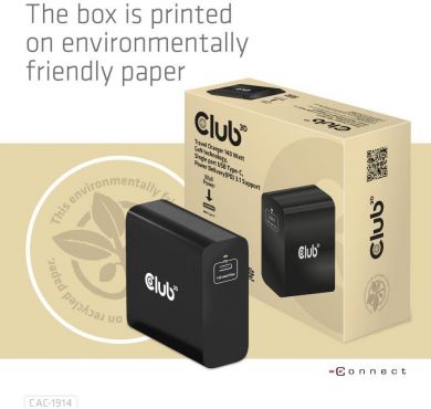  MOBILE TRAVEL CHARGER USB-C/140W GAN CAC-1914EU CLUB3D CAC-1914EU | Elektrika.lv