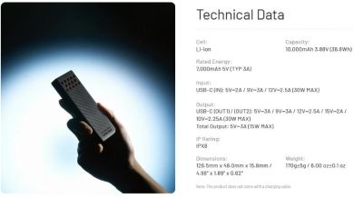 NITECORE POWER BANK 10000MAH/CARBO 10000 G2 ORANGE NITECORE CARBO 10000 GEN2 ORA | Elektrika.lv