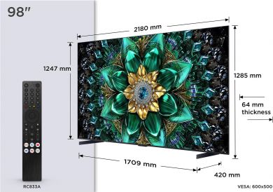 TCL TV Set TCL 98 " 4K Ultra HD 3840 x 2160 pixels Flat 16:9 QD-Mini LED 98Q6C 98Q6C | Elektrika.lv