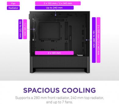  Case NZXT micro ATX/Mini-ITX Black Midi Tower PC CC-H31FB-01 CC-H31FB-01 | Elektrika.lv