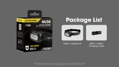 NITECORE HEADLAMP NU SERIES 500 LUMENS/NU30 NITECORE NU30 | Elektrika.lv
