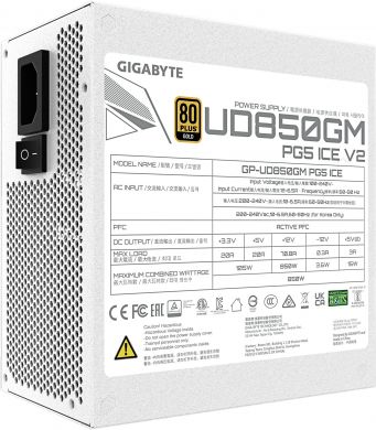 Gigabyte Power Supply GIGABYTE UD850GM PG5 ICE? ATX PC 100 - 240 V 850 W GP-UD850GMPG5ICE GP-UD850GM PG5 ICE | Elektrika.lv