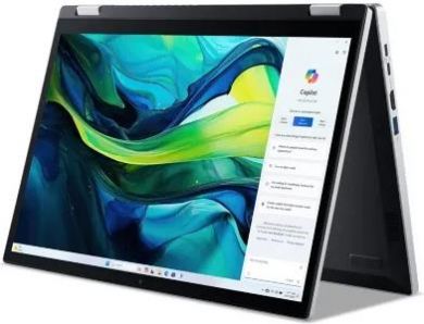 Acer Notebook ACER Aspire Go Spin 14 AGSP14-31PT-C72L CPU  Intel N-Series N150 800 MHz 14" Touchscreen 1920x1200 RAM 16GB LPDDR5 SSD 512GB IntelGraphics Integrated ENG Windows 11 Home Pure Silver 1.54 kg NX.J3UEL.001 NX.J3UEL.001 | Elektrika.lv